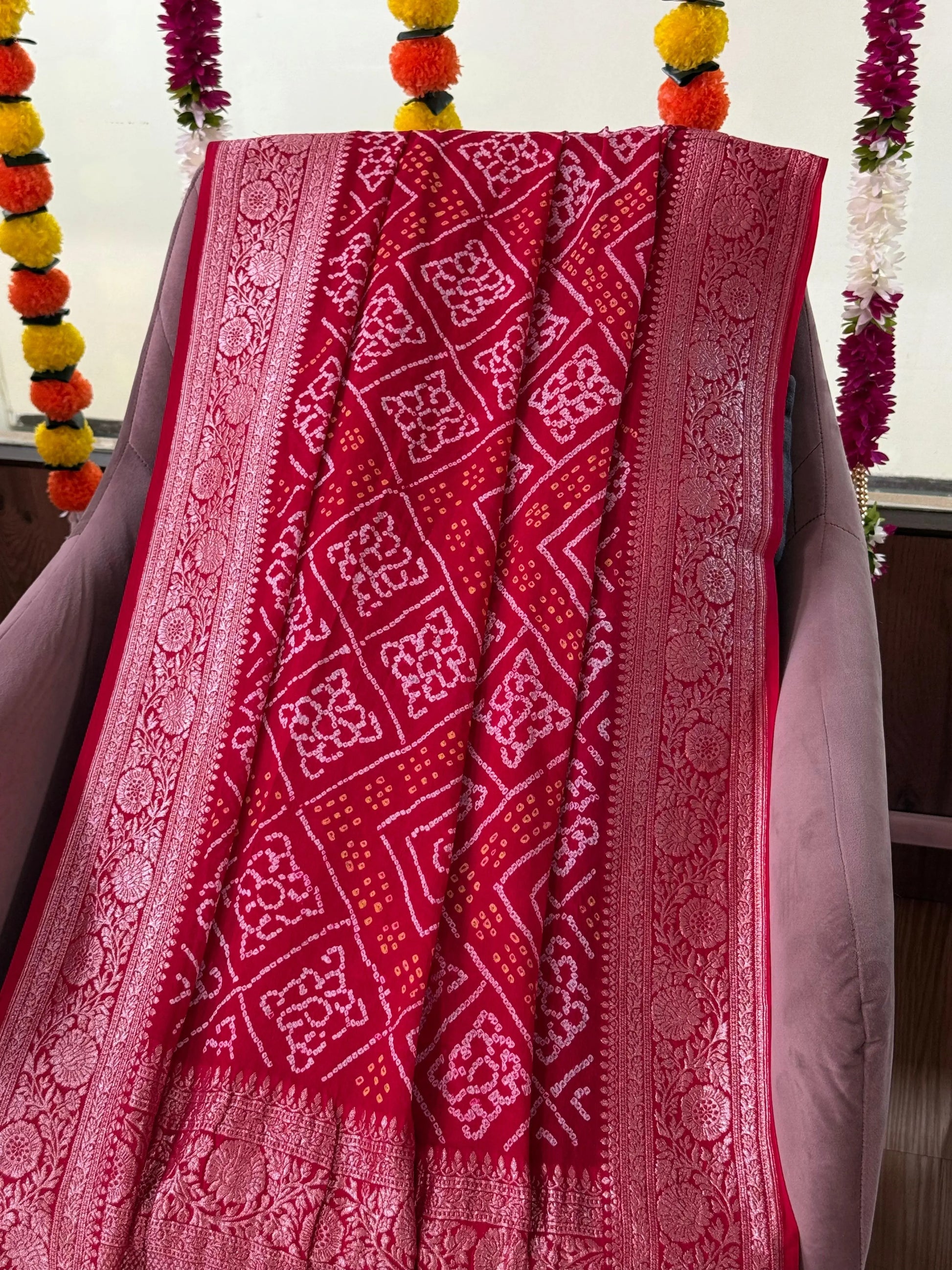 Premium Banarasi Bandhani Dupatta Heritage Weaves