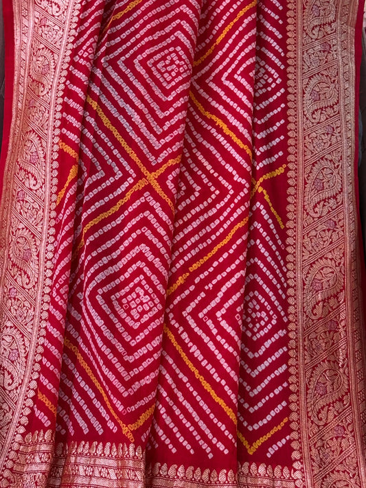 Premium Banarasi Bandhani Dupatta Heritage Weaves