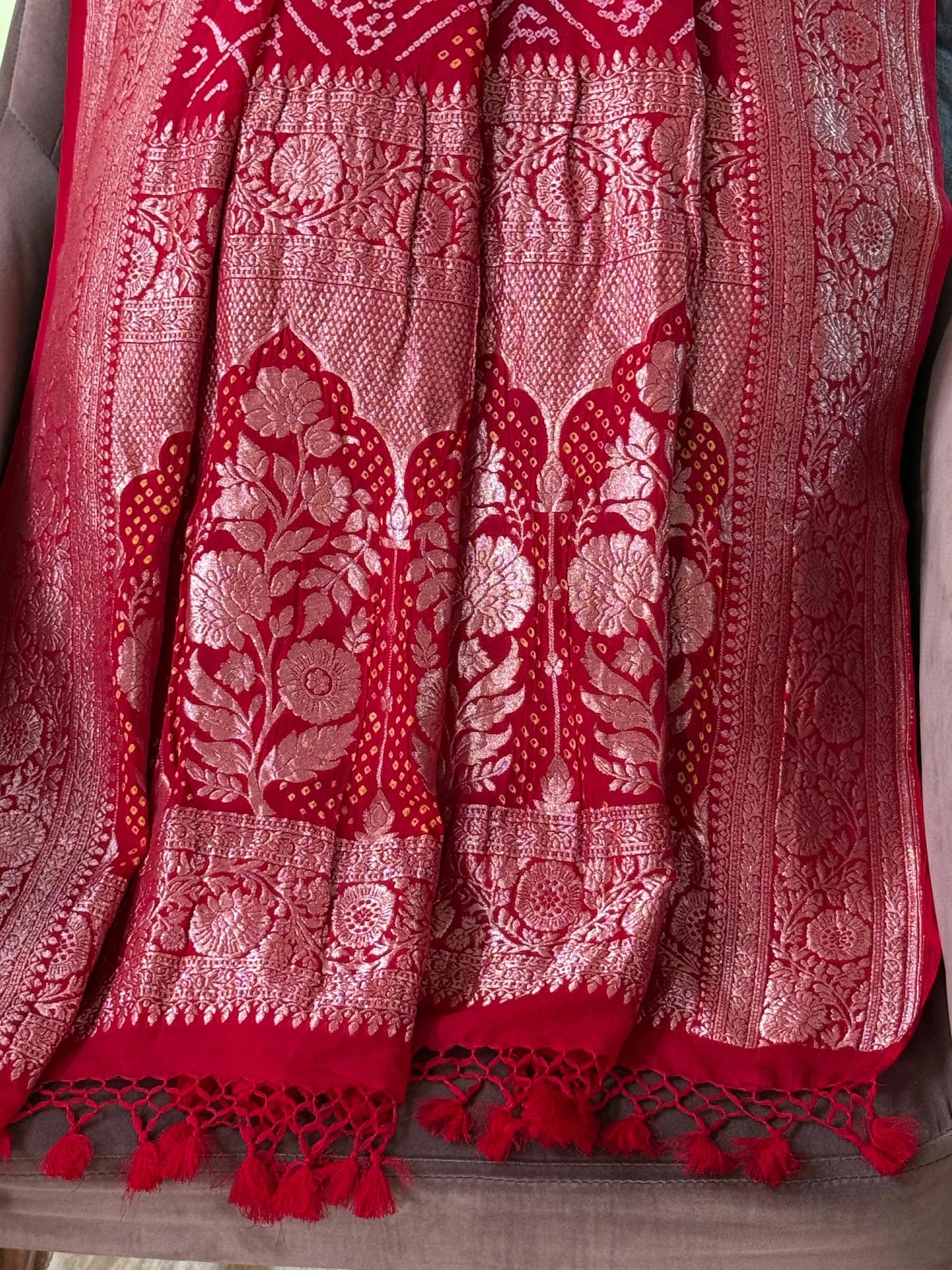 Premium Banarasi Bandhani Dupatta Heritage Weaves