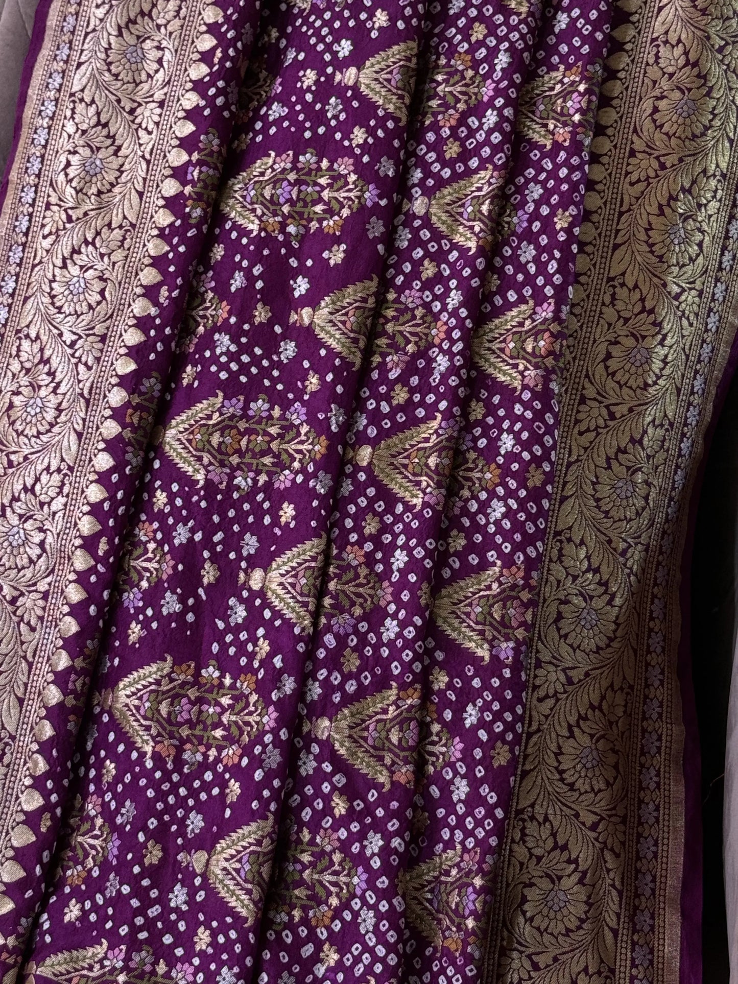 Premium Banarasi Silk Bandhani Dupatta Heritage Weaves