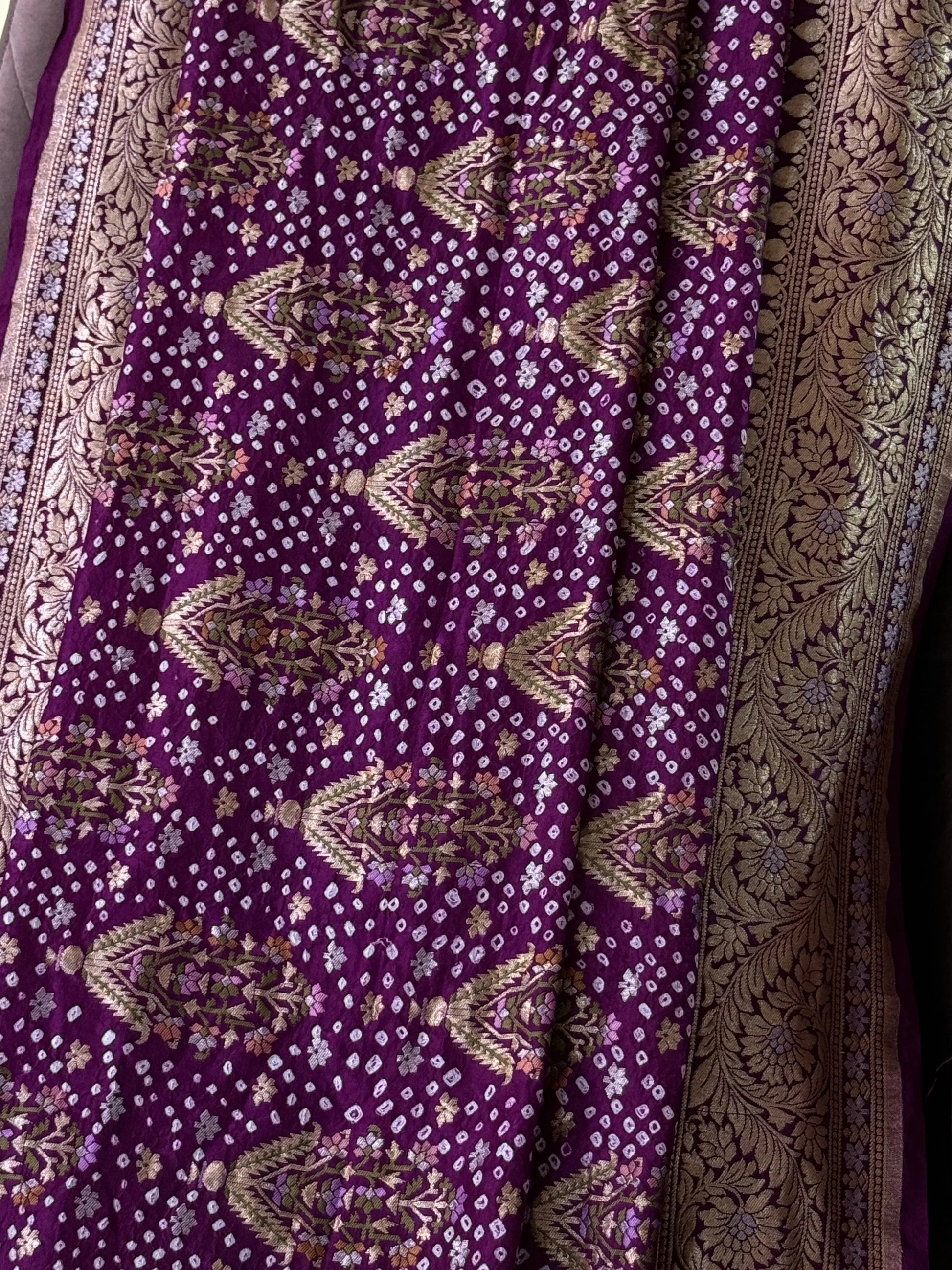 Premium Banarasi Silk Bandhani Dupatta Heritage Weaves