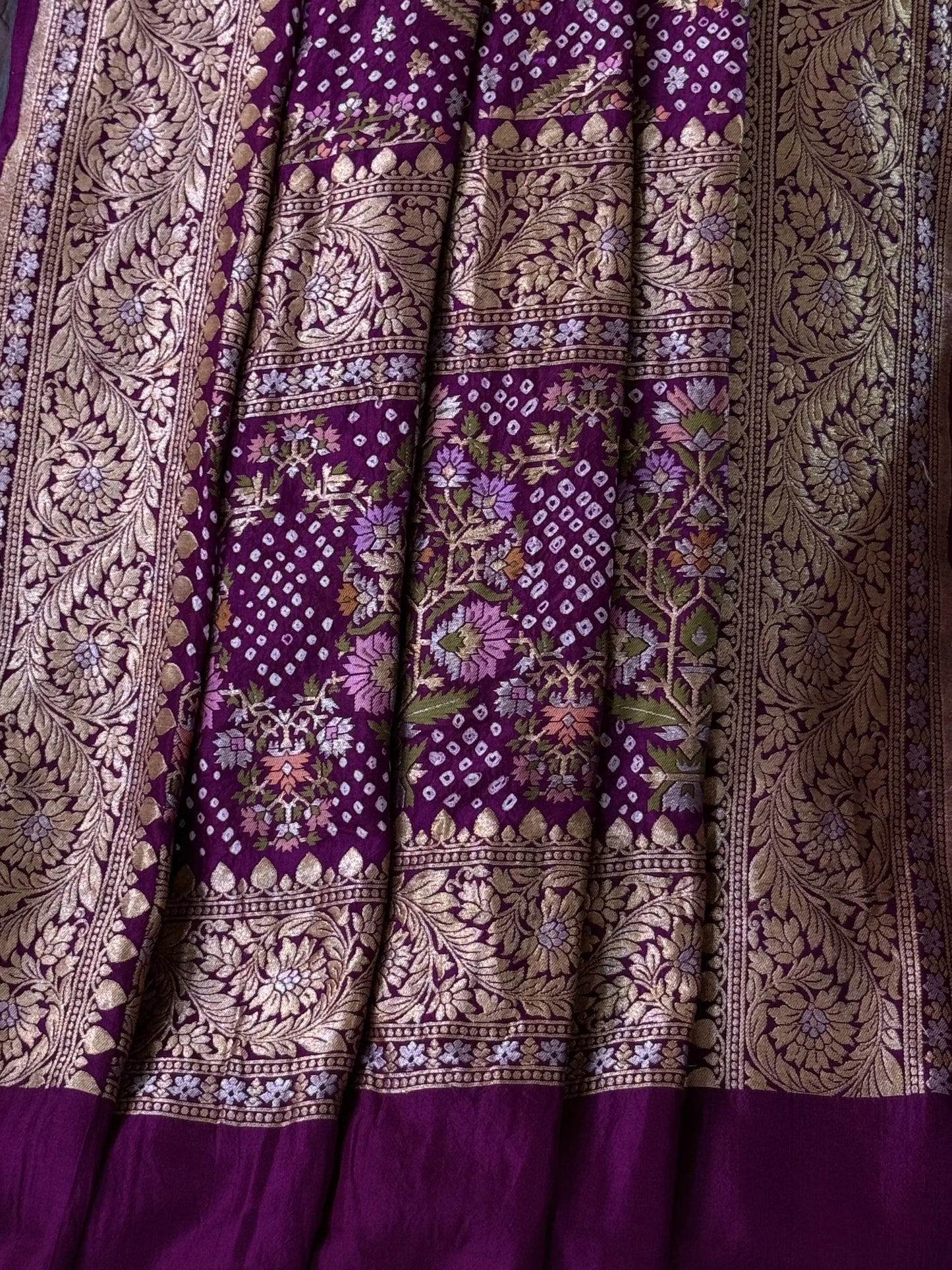 Premium Banarasi Silk Bandhani Dupatta Heritage Weaves