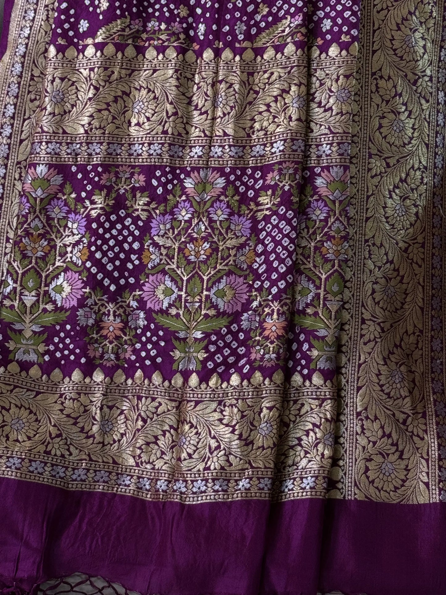 Premium Banarasi Silk Bandhani Dupatta Heritage Weaves