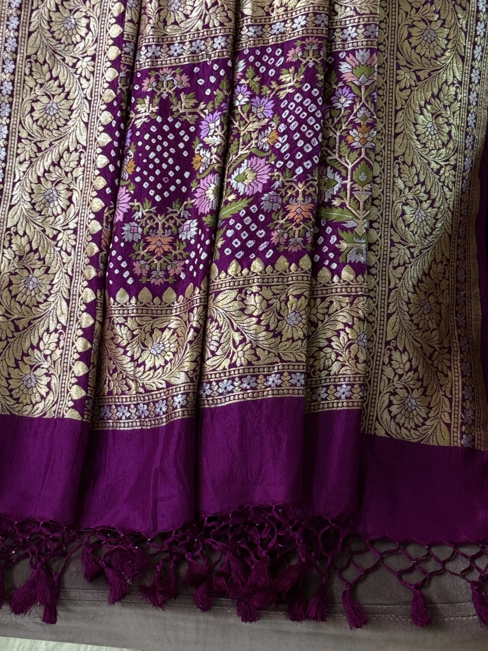 Premium Banarasi Silk Bandhani Dupatta Heritage Weaves