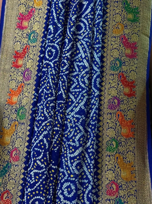 Premium Banarasi Rai Bandhani Dupatta Heritage Weaves